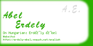 abel erdely business card